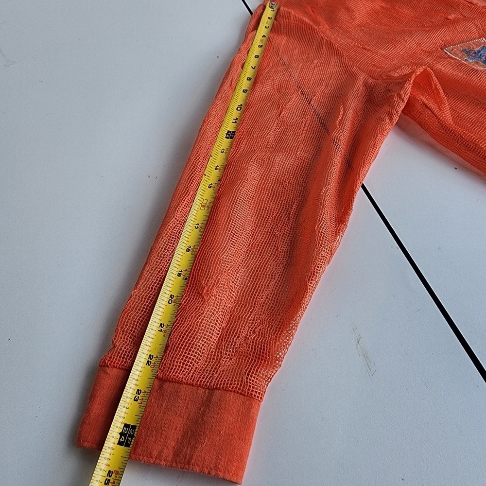 VTG Popovitch Womens Button Front Shirt Orange Linen Belnd Mesh Relaxed Plus 2X - Picture 12 of 13